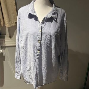 GAP Navy and White Striped Shirt